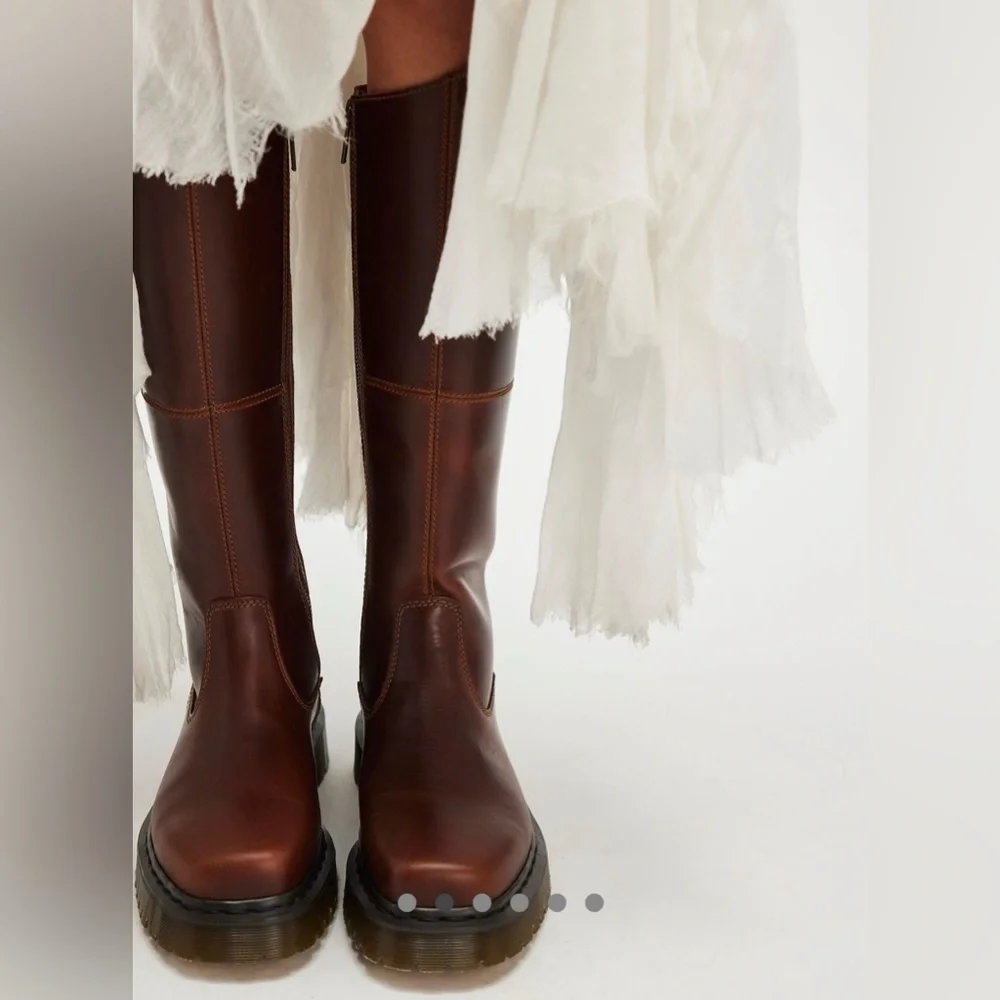 Dr. Martens Brown Leather Heeled Boots - Picture 10 of 12